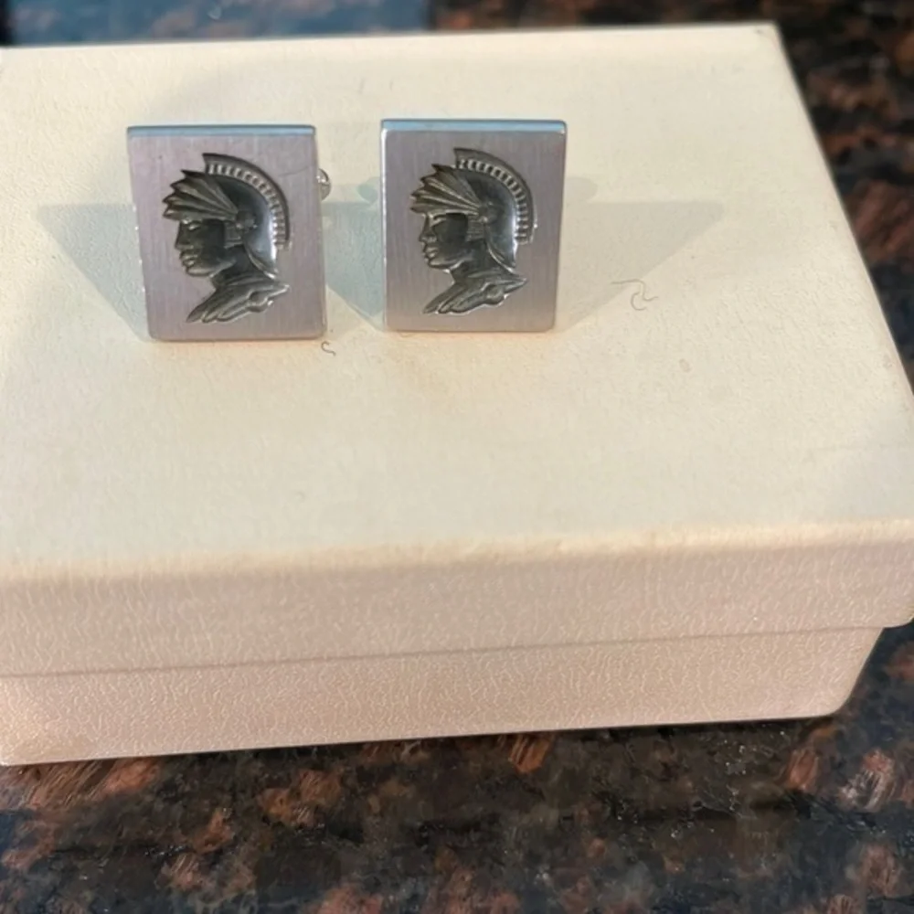 Spartan engraved cuff links